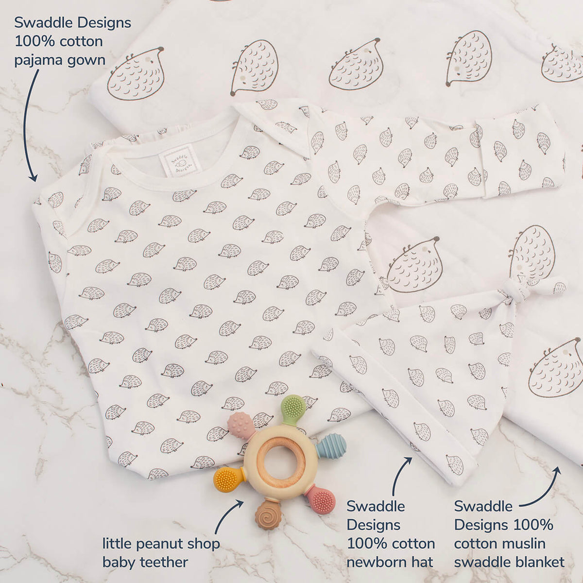 Quills & Cuddles | Premium Baby Gift Set | Hedgehog Design