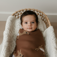 Luxury Cotton Deer Knit Swaddle Baby Blanket