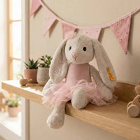 Steiff Hoppie Ballet Bunny & Personalized Blanket | Keepsake Baby Gift Set | Pink