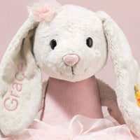 Steiff Hoppie Ballet Bunny & Personalized Blanket | Keepsake Baby Gift Set | Pink