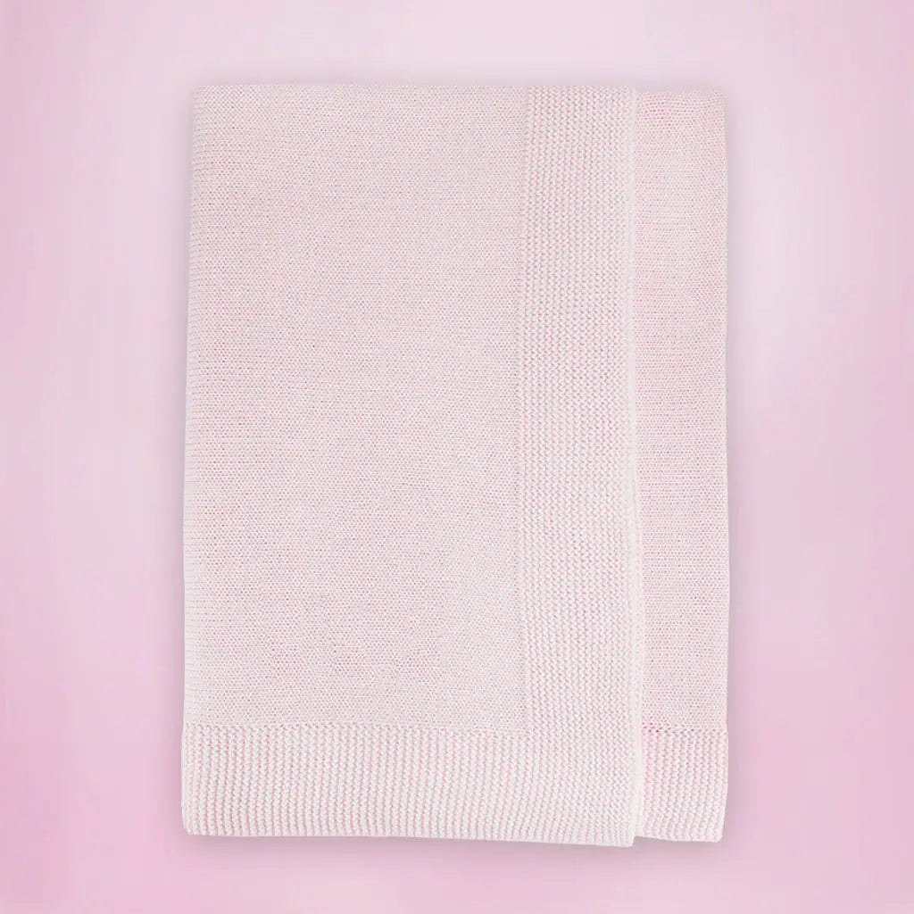 My First Steiff Teddy Bear, Pink Knitted Blanket & Muslin Gift Set