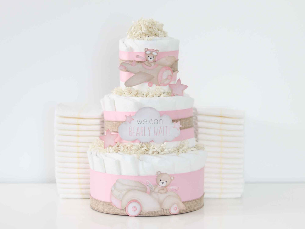 Teddy Bear Diaper Cake Collection - Pink  SKU:  DCBG1007