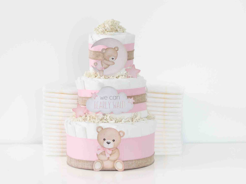 Teddy Bear Diaper Cake Collection - Pink  SKU:  DCBG1007
