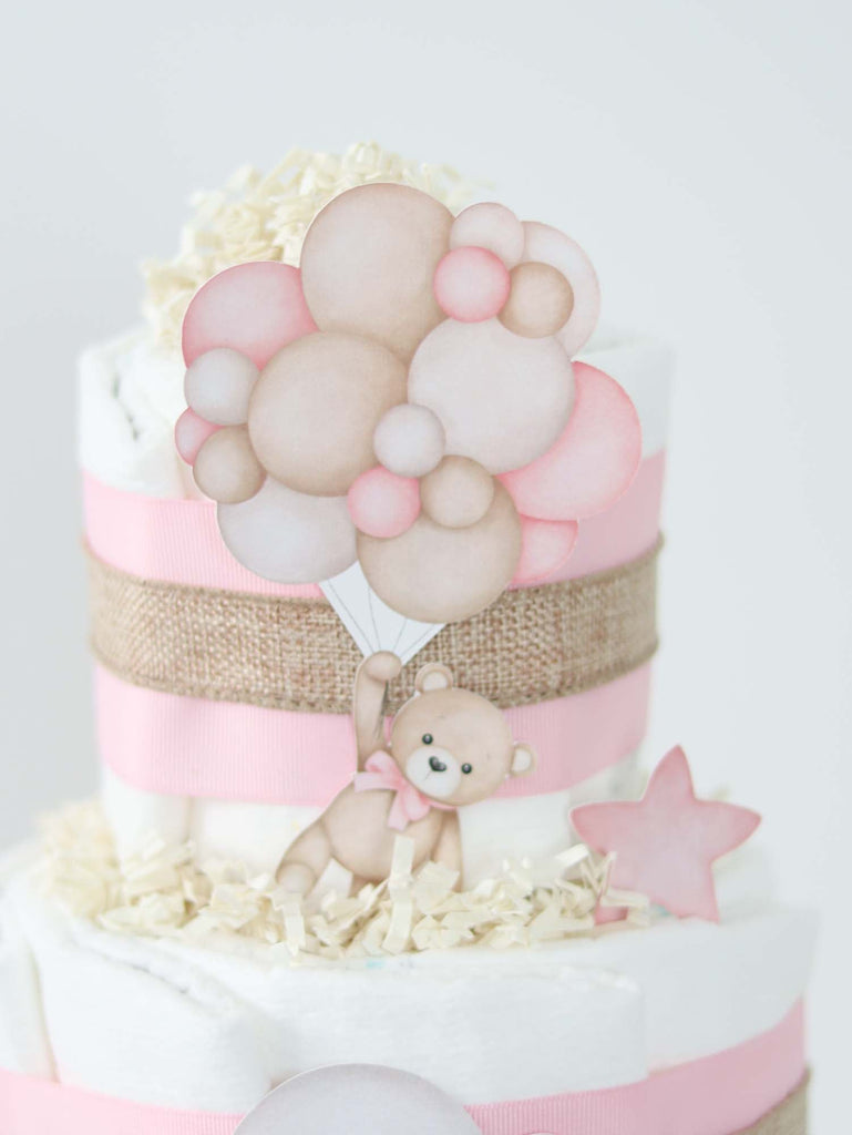 Teddy Bear Diaper Cake Collection - Pink  SKU:  DCBG1007