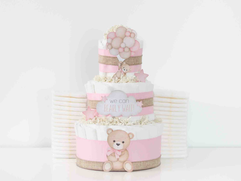 Teddy Bear Diaper Cake Collection - Pink  SKU:  DCBG1007