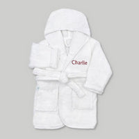 Personalized soft cotton baby bathrobe embroidered with a name