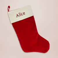 Personalized baby Christmas stocking embroidered with a name