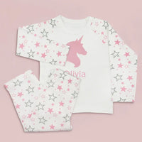 Unicorn Dreams Gift Set — Plush Unicorn & Personalized Star Pajamas for Girls