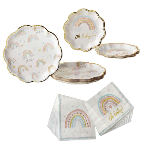ELEPHANT BABY SHOWER 62 PIECE PARTY TABLEWARE SET - PINK (16 GUESTS) SKU:  BSF00236NA-KIT