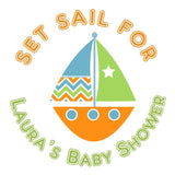 Sail Boat Circle Sticker - Gift Tags & Stickers (#GTS37) - StorkBabyGiftBaskets