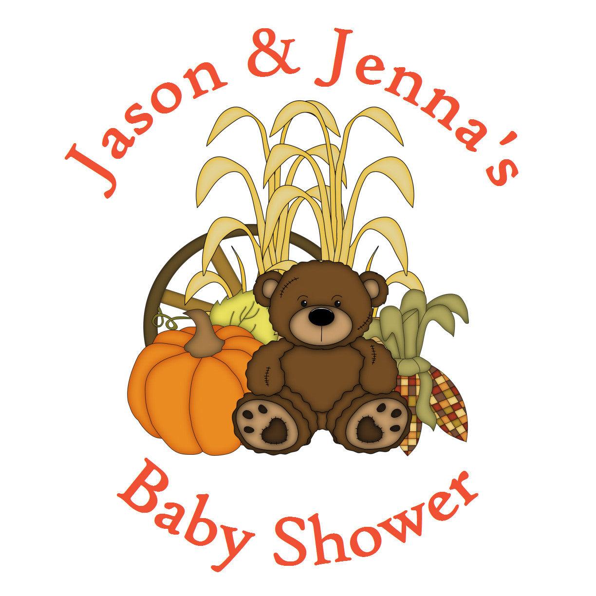 Fall Pumpkin - Baby Shower Favor Label Stickers