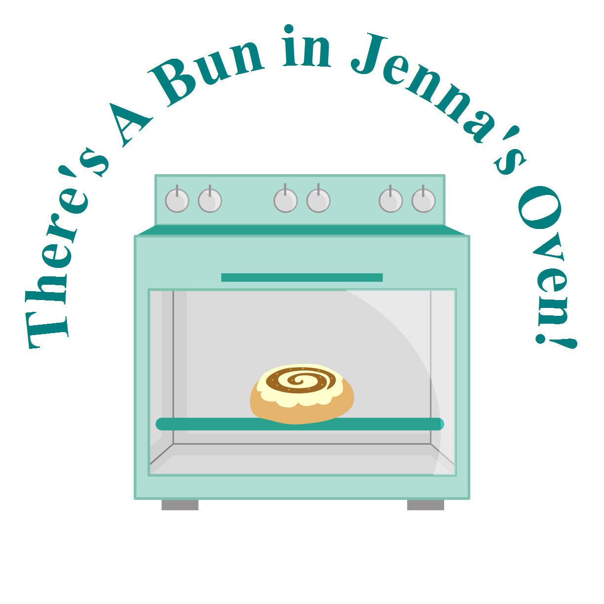 Bun In The Oven - Baby Boy Shower Sticker Favor 