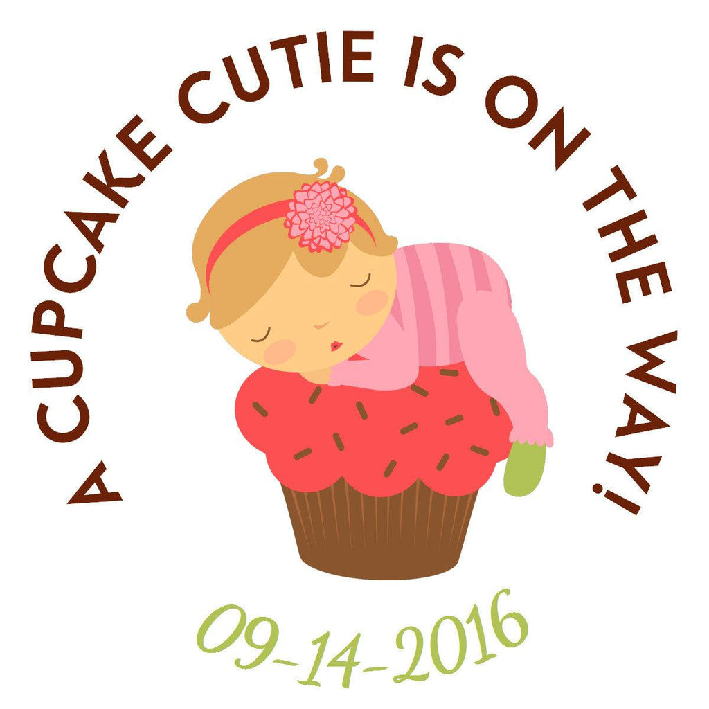 Cupcake Cutie Circle Sticker - Gift Tags & Stickers (#GTS16) - StorkBabyGiftBaskets