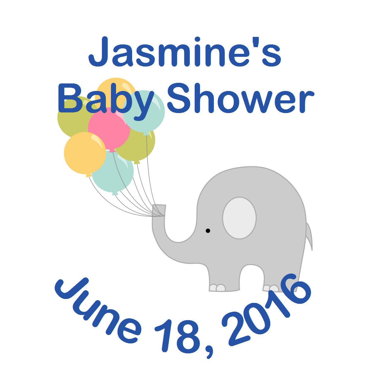 Elephant With Balloons Circle Sticker - Gift Tags & Stickers (#GTS21) - StorkBabyGiftBaskets