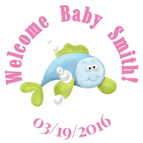 Bun In The Oven - Personalized Baby Girl Party Sticker Labels