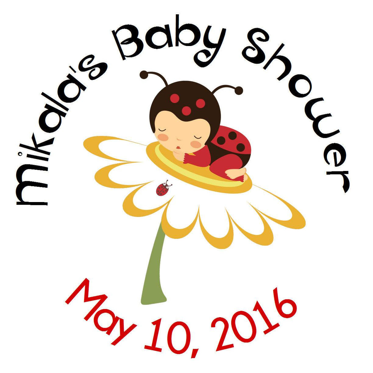 Little Ladybug Circle Sticker - Gift Tags & Stickers (#GTS23) - StorkBabyGiftBaskets