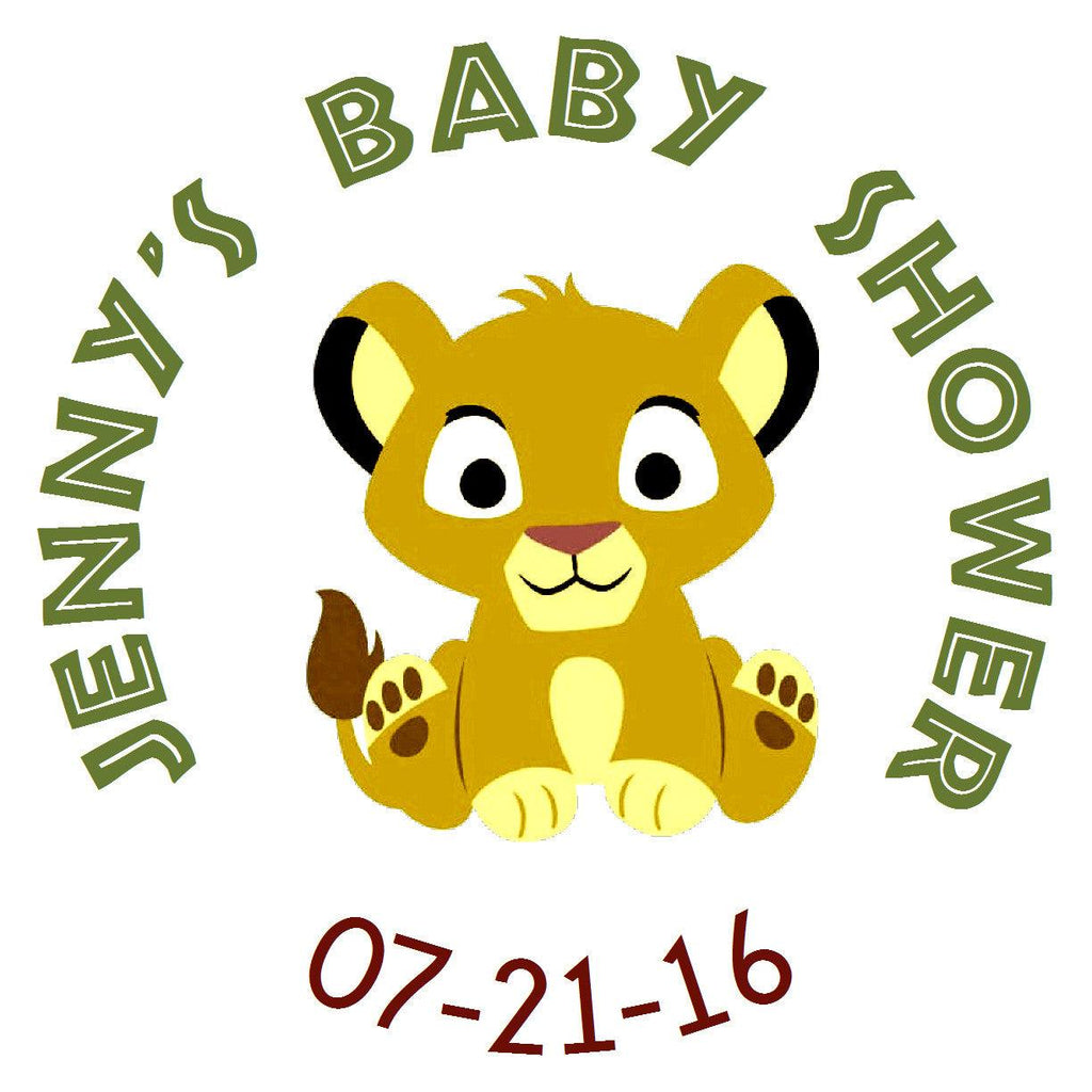 Baby Lion King - Personalized Party Sticker Labels