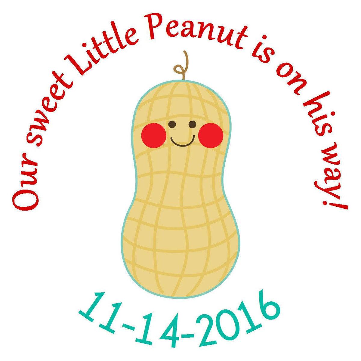 Little Peanut Boy Circle Sticker - Gift Tags & Stickers (#GTS26) - StorkBabyGiftBaskets