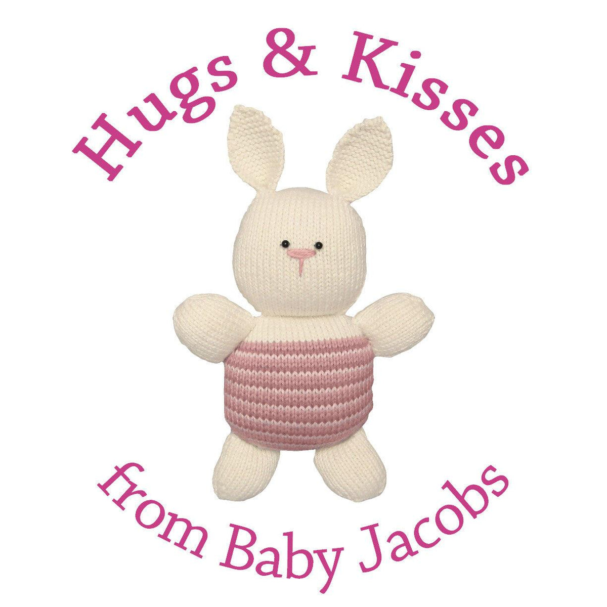 Plush Pink Bunny Circle Sticker - Gift Tags & Stickers (#GTS30) - StorkBabyGiftBaskets