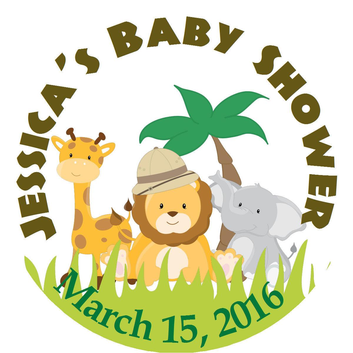 Safari Animals Circle Sticker - Gift Tags & Stickers (#GTS36) - StorkBabyGiftBaskets