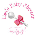 Silver Spoon - Baby Girl Shower Sticker Labels