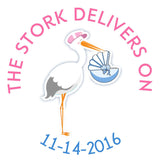 The Stork Delivers Circle Sticker - Gift Tags & Stickers (#GTS39) - StorkBabyGiftBaskets