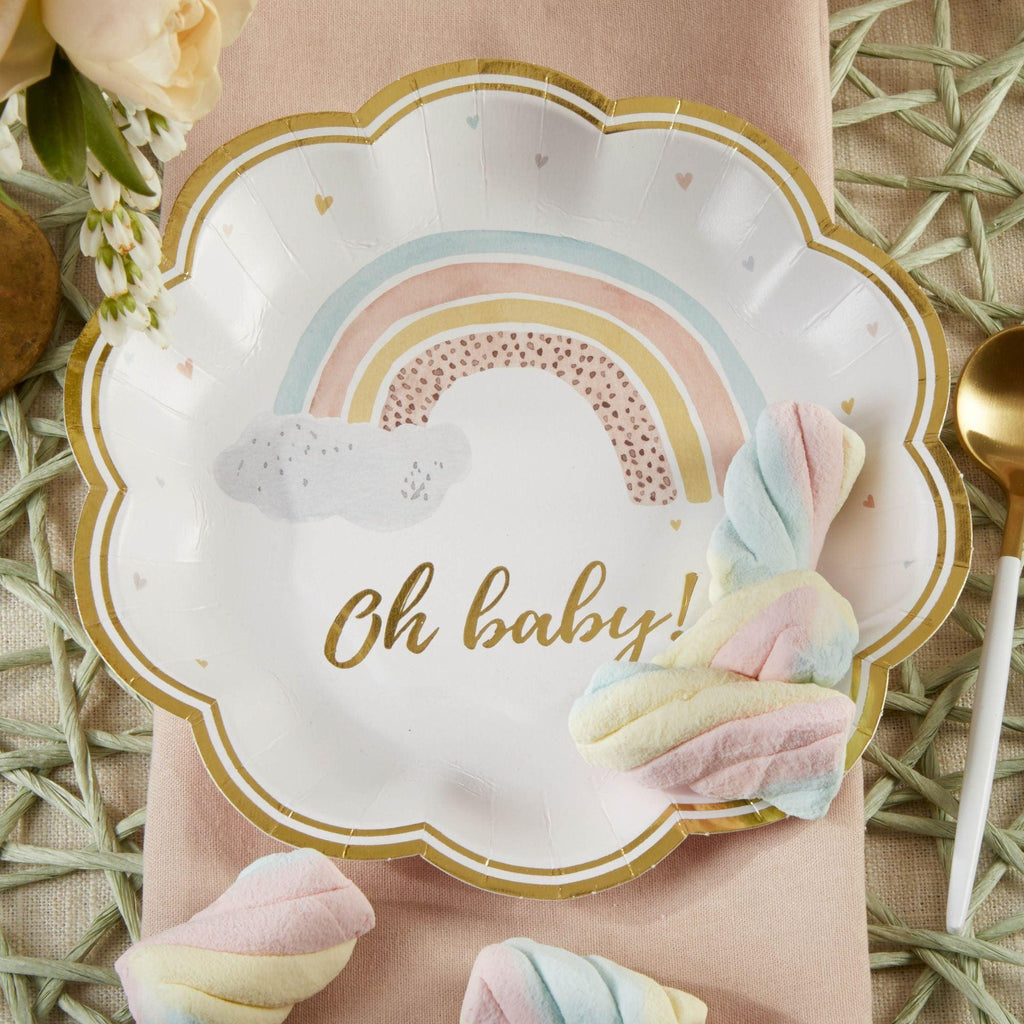 Boho  Rainbow Baby Baby Shower Party Plates