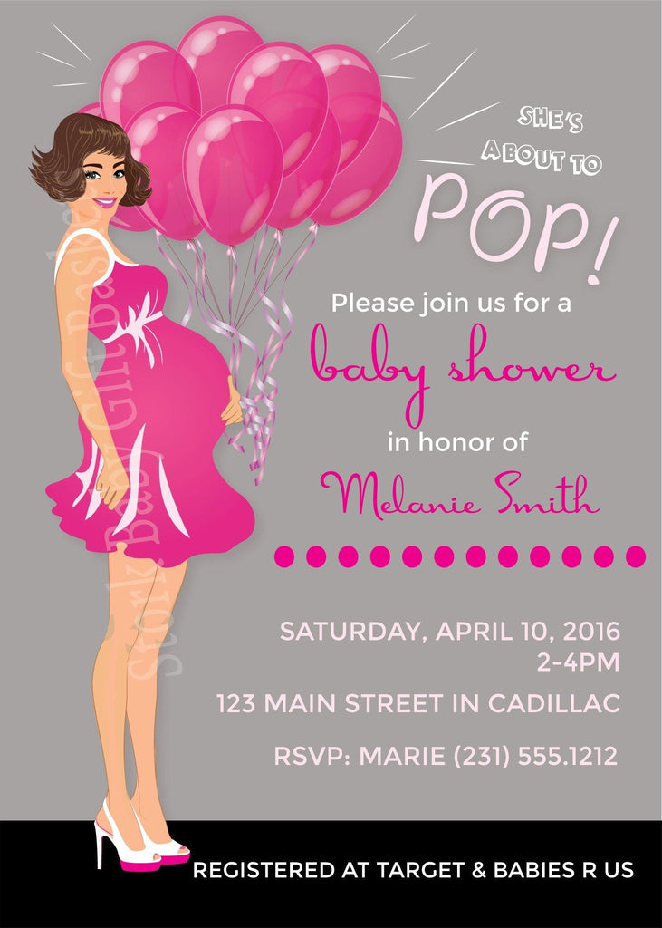 About To Pop Baby Shower Invitation