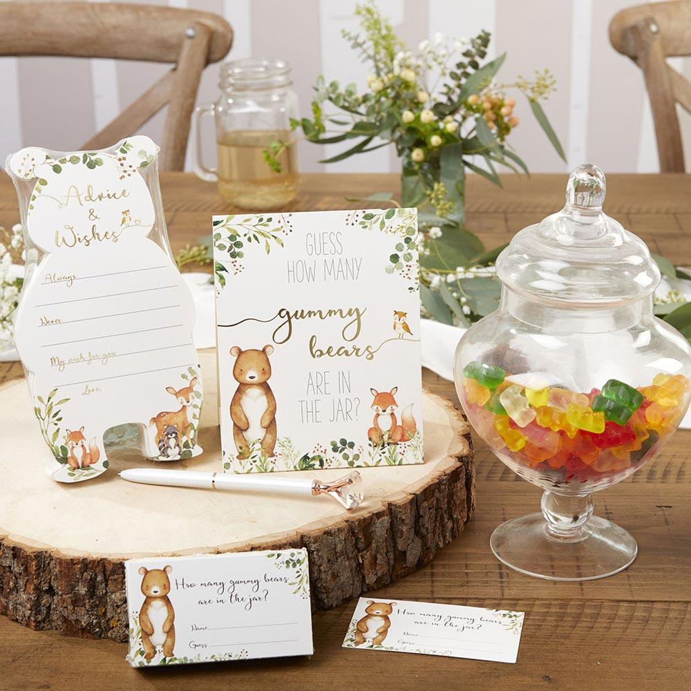 WOODLAND BABY ADVICE CARD & BABY SHOWER GAME