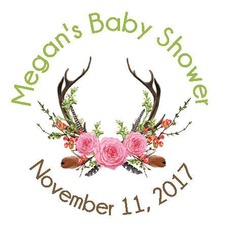 Bun In The Oven - Personalized Baby Girl Party Sticker Labels