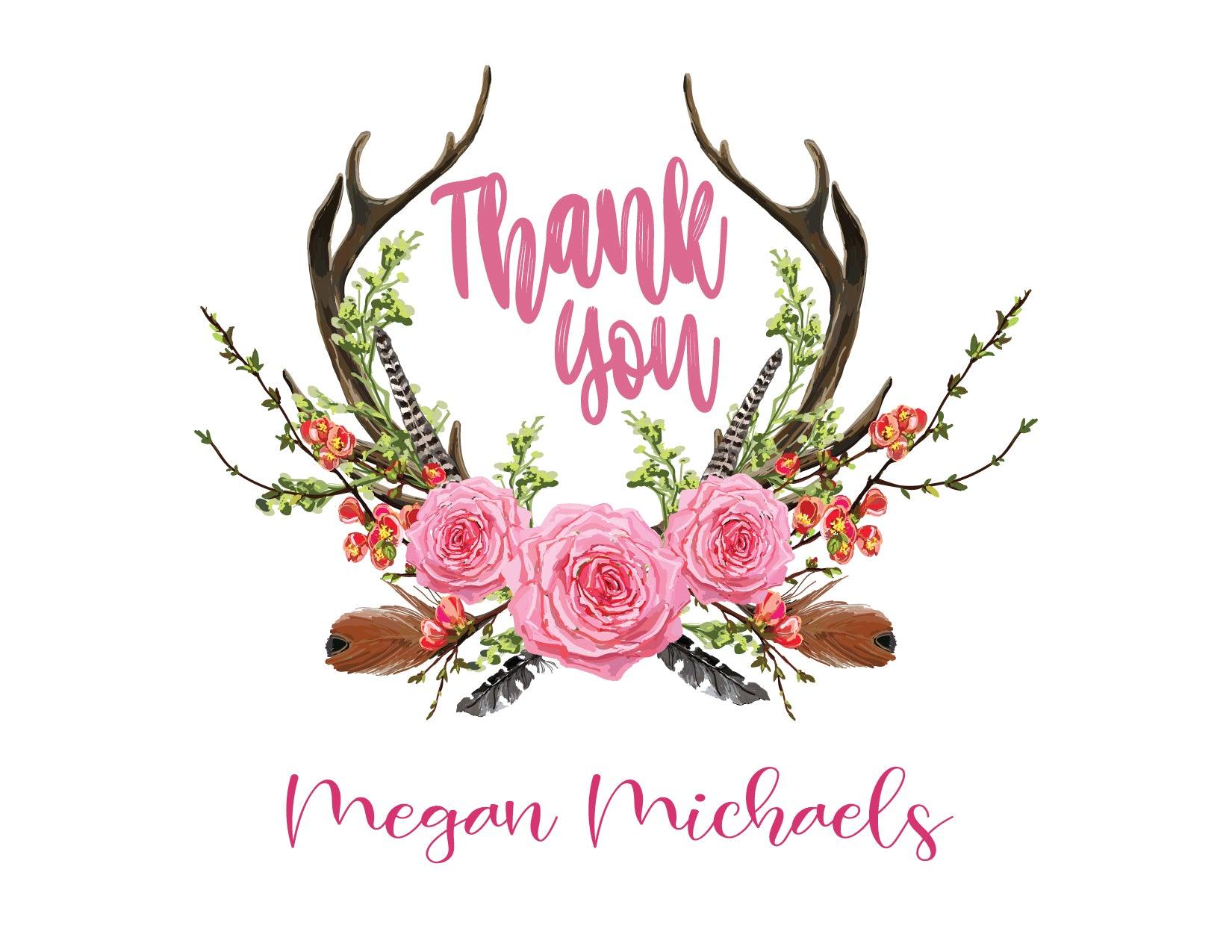 Anters Boho Baby Shower Thank You Card