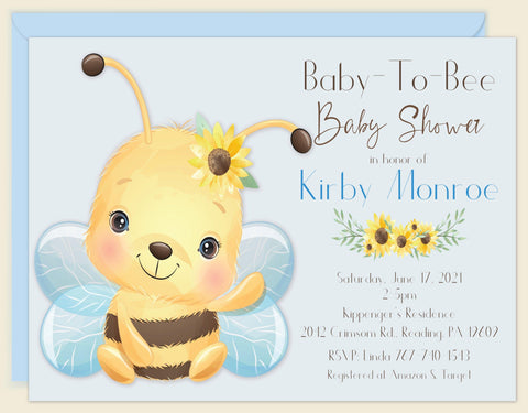 Bumble Bee Baby Shower Invitations