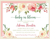 Baby In Bloom Pink Blush Shower Invitation