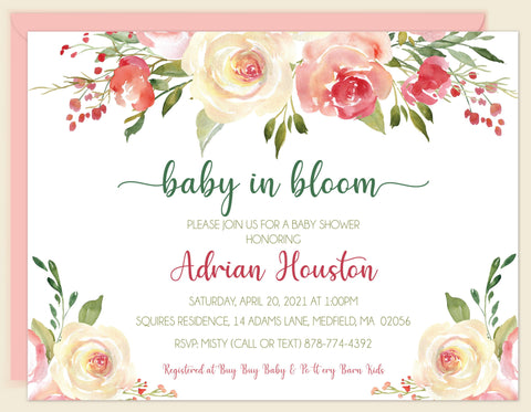 Bumble Bee Baby Boy Shower Invitations