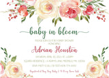 Baby In Bloom Pink Blush Shower Invitation - StorkBabyGiftBaskets.com