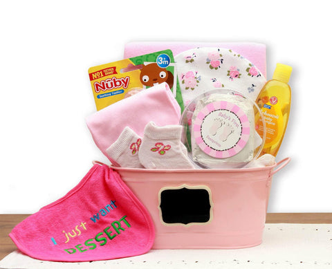 Bear & Bouquet Baby Gift Basket - SKU:  LBG1011