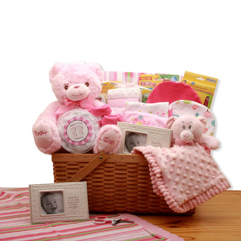 Pink Minky Dots Newborn Basket - SKU: BBC12