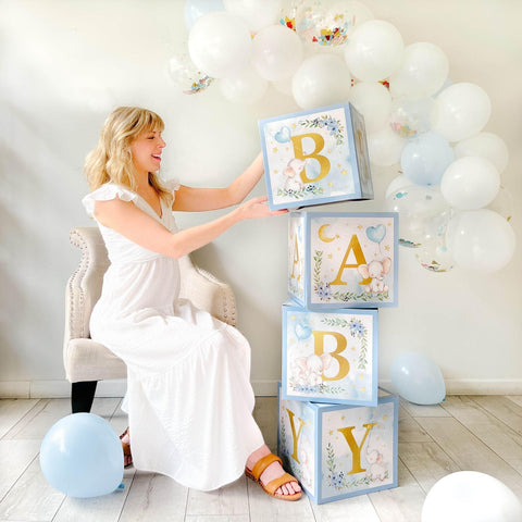 Elephant Baby Shower 9 in Premium Plates - Blue (Set of 16) SKU:  BSF28566BL