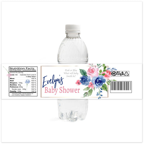 Boho Nursery Baby Shower Water Bottle Labels