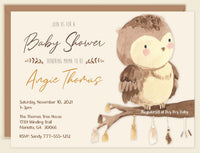 Boho Owlett Baby Shower Invitation