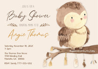 Boho Owlett Baby Shower Invitation - StorkBabyGiftBaskets.com