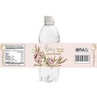 Boho Pink Baby Shower Water Bottle Labels