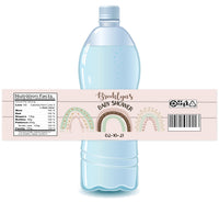 Boho Rainbows Baby Shower Water Bottle Labels - StorkBabyGiftBaskets.com