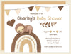 Boho Sloth Baby Shower Invitation