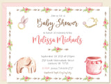 Boho Toys Baby Girl Shower Invitation