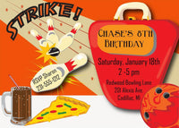 Bowling - Boys Bowling Birthday Invitation 