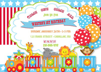 Circus Birthday Party Invitation (#KBI116) - StorkBabyGiftBaskets