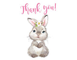 Easter Bunny Girl Thank You Card