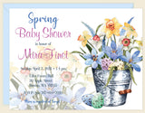 Easter Floral Baby Shower Invitation