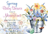 Easter Floral Baby Shower Invitation - StorkBabyGiftBaskets.com